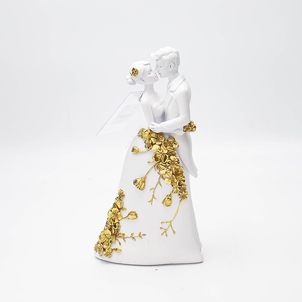 ΖΕΥΓΑΡΙ ΠΟΛΥΡΕΖΙΝ ΛΕΥΚΟ - ΧΡΥΣΟ 11.2x5x20cm