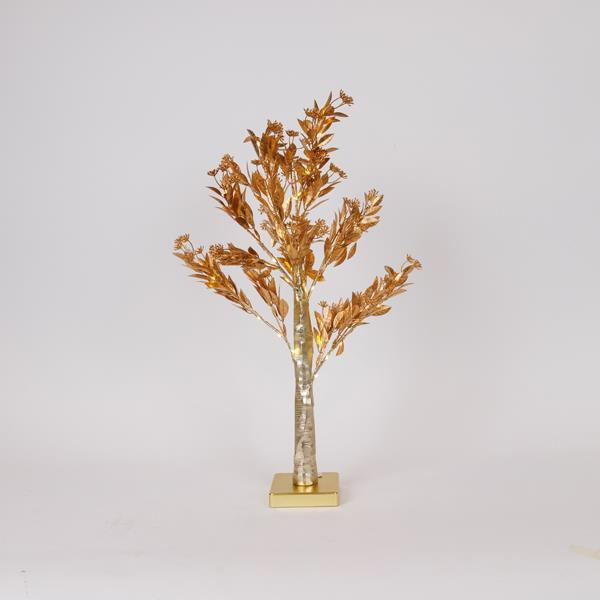 ΧΡΥΣΟ ΔΕΝΤΡΟ ΜΕ ΜΠΟΥΜΠΟΥΚΙΑ 60cm, ΜΠΑΤΑΡΙΑΣ 3xAA, TIMER, 40 ΘΕΡΜΑ ΛΕΥΚΑ MINI LED, IP20