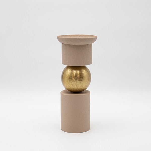 ΚΗΡΟΠΗΓΙΟ ΜΕΤΑΛΛΟ ΜΠΕΖ-ΧΡΥΣΟ 10x10x26cm