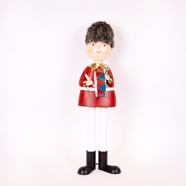 ΜΕΤΑΛΛΙΚΟΣ ΑΓΓΛΟΣ ΣΤΡΑΤΙΩΤΗΣ, ΜΕ ΓΟΥΝΙΝΟ ΚΑΠΕΛΟ ΚΑΙ ΤΥΜΠΑΝΟ, 77cm