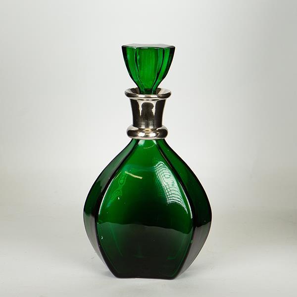 ΚΑΡΑΦΑ ΓΥΑΛΙΝΗ - ΜΕΤΑΛΛΙΚΗ ΠΡΑΣΙΝΗ 14x8x28cm
