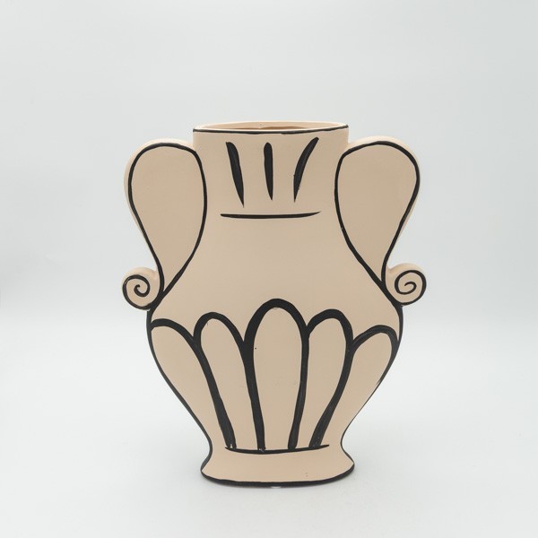 BAZO ΑΜΦΟΡΕΑΣ ΚΕΡΑΜΙΚΟ ΜΠΕΖ-ΜΑΥΡΟ 27x6x32cm