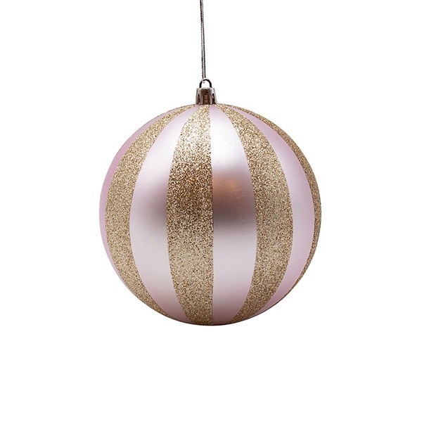 ΠΛΑΣΤΙΚΗ ΜΠΑΛΑ, ΡΟΖ ΜΕ ΣΑΜΠΑΝΙ GLITTER, ΣΕΤ 2ΤΜΧ, 12cm