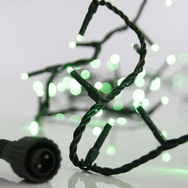 ΣΕΙΡΑ, 100 LED 3mm, 31V ΜΕΤΑΣΧΗΜΑΤΙΣΤΗ, 4 ΕΠΕΚΤΑΣΕΙΣ ΕΩΣ 3 ΣΕΤ, ΠΡΑΣΙΝΟ PVC ΚΑΛΩΔΙΟ, ΠΡΑΣΙΝΟ LED ΑΝΑ 5cm, ΠΡΟΕΚΤΑΣΗ ΠΑΡΟΧΗΣ 3m, ΙΡ44