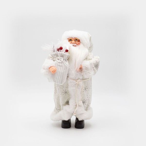 ΑΓΙΟΣ ΒΑΣΙΛΗΣ ΜΕ ΛΕΥΚΑ ΓΟΥΝΙΝΑ ΡΟΥΧΑ ΚΑΙ ΣΑΚΟ ΜΕ BERRY, 30cm