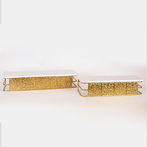 S/2 ΡΑΦΙΑ ΜΕΤΑΛΛΙΚΑ ΛΕΥΚΑ - ΧΡΥΣA 60x15.5x11.5cm / 49x13x11.5cm