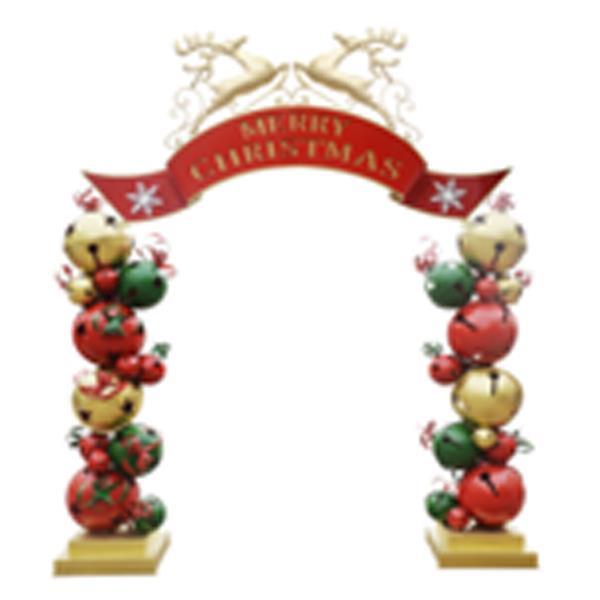 ΜΕΤΑΛΛΙΚΗ ΚΑΜΑΡΑ ΜΕ ΚΟΥΔΟΥΝΙΑ ΚΑΙ ΕΠΙΓΡΑΦΗ MERRY CHRISTMAS, 263x55x309cm