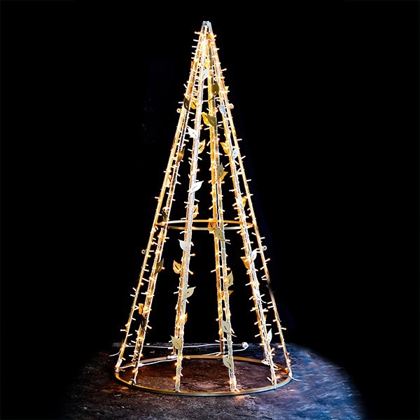 ΕΠΑΓΓΕΛΜΑΤΙΚΟ ΣΧΕΔΙΟ, ΔΕΝΤΡΟ 3D ΜΕ ΦΥΛΛΑ, ΘΕΡΜΟ ΛΕΥΚΟ LED, 180x90x90cm, IP65