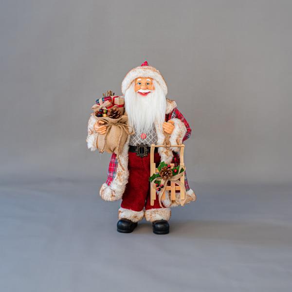 ΑΓΙΟΣ ΒΑΣΙΛΗΣ, ΚΟΚΚΙΝΟ ΚΑΡΟ, ΜΕ ΣΑΚΟ, 60cm