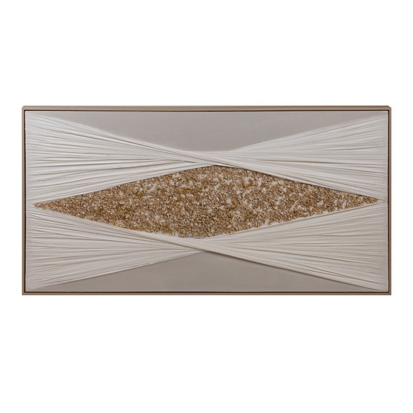 ΠΙΝΑΚΑΣ ΚΑΜΒΑΣ ΡΟΜΒΟΣ ΑΣΠΡΟ-ΧΡΥΣΟ 122x4.5x62cm