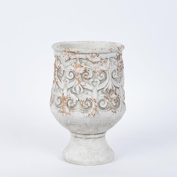 ΒΑΖΟ ΤΣΙΜΕΝΤΕΝΙΟ ΛΕΥΚΟ 16.5x16.5x25cm