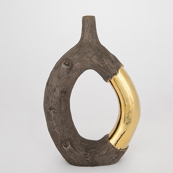 ΒΑΖΟ ΚΕΡΑΜΙΚΟ ΚΑΦΕ - ΧΡΥΣΟ 26.5x9.5x39.5cm