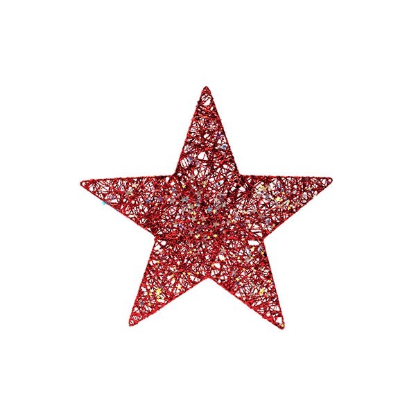 ΑΣΤΕΡΙ ΜΕ ΚΟΚΚΙΝΟ ΝΗΜΑ ΚΑΙ ΙΡΙΔΙΖΟΝΤΑ ΑΣΤΕΡΑΚΙΑ, 30cm