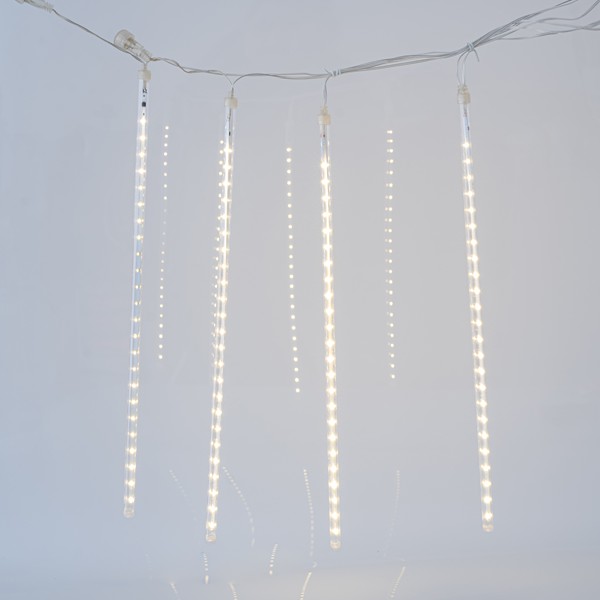 SNOWDROP, 240 LED, 5V ΜΕΤΑΣΧΗΜΑΤΙΣΤΗ, 4 ΕΠΕΚΤΑΣΕΙΣ ΕΩΣ 3 ΣΕΤ, 5 ΣΩΛΗΝΕΣ 50cm ΜΕ ΘΕΡΜΟ ΛΕΥΚΟ LED (H50 x L400cm), ΠΡΟΕΚΤΑΣΗ ΠΑΡΟΧΗΣ 5m, IP44