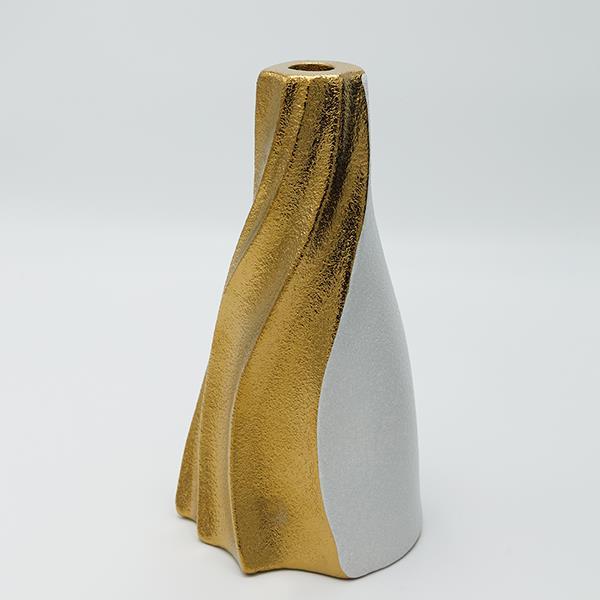 ΚΗΡΟΠΗΓΙΟ ΚΕΡΑΜΙΚΟ ΛΕΥΚΟ - ΧΡΥΣΟ 13x12.5x24cm