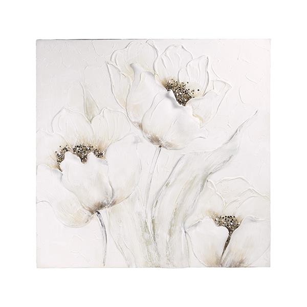 ΠΙΝΑΚΑΣ ΛΟΥΛΟΥΔΙA ΛΕΥΚΟ-ΚΑΦΕ 80x3x80cm