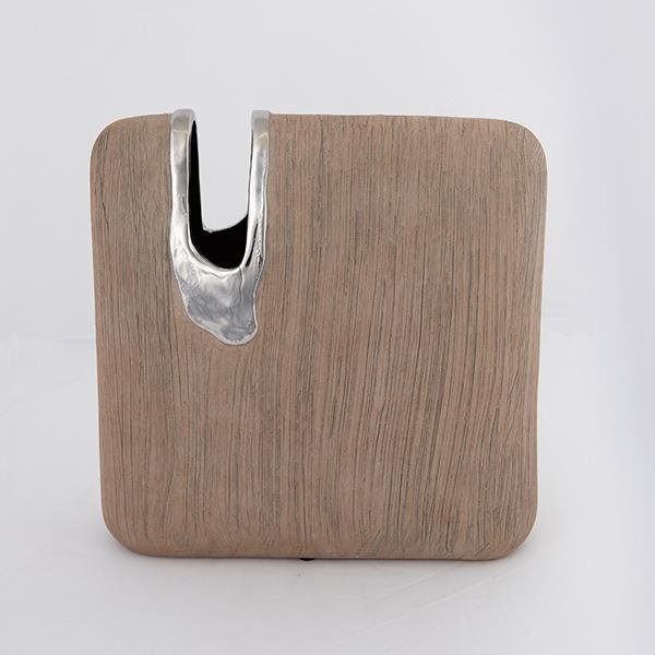 ΒΑΖΟ ΚΕΡΑΜΙΚΟ ΚΑΦΕ - ΑΣΗΜΙ 25.5X9X25.5cm
