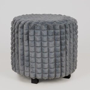 ΣΚΑΜΠΟ ΒΕΛΟΥΔΟ ΓΚΡΙ ΞΥΛΙΝΑ ΠΟΔΙΑ 40x40x40cm