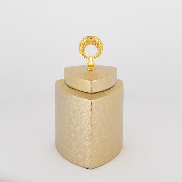 ΒΑΖΟ ΜΕ ΚΑΠΑΚΙ ΚΕΡΑΜΙΚΟ ΧΡΥΣΟ 14.5x14.5x22.5cm
