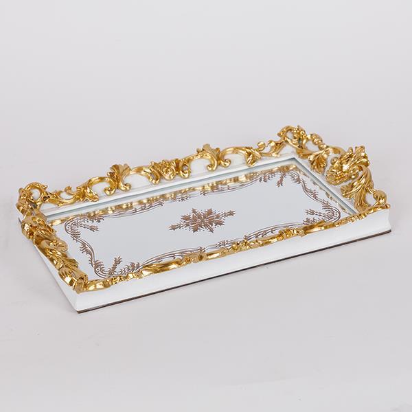 ΔΙΣΚΟΣ ΠΟΛΥΡΕΖΙΝ ΛΕΥΚΟΣ - ΧΡΥΣΟΣ 29x17x3.9cm