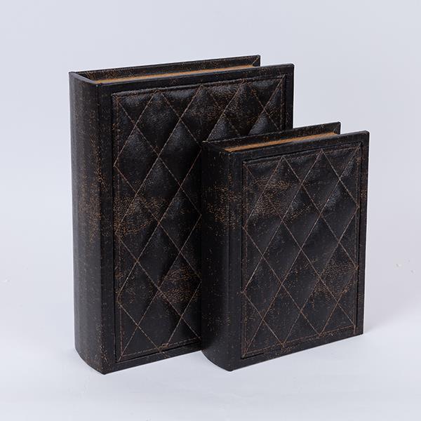 S/2 ΚΟΥΤΙΑ ΒΙΒΛΙΑ ΜΑΥΡΑ 30x22x7cm / 23x17x5.5cm