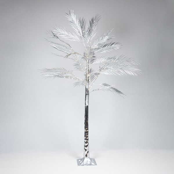 ΑΣΗΜΙ ΔΕΝΤΡΟ ΦΤΕΡΗ 2,1m, ΜΕΤΑΣΧΗΜΑΤΙΣΤΗΣ, 180 ΘΕΡΜΑ ΛΕΥΚΑ MINI LED, ΠΡΟΕΚΤΑΣΗ ΠΑΡΟΧΗΣ 3m, IP44