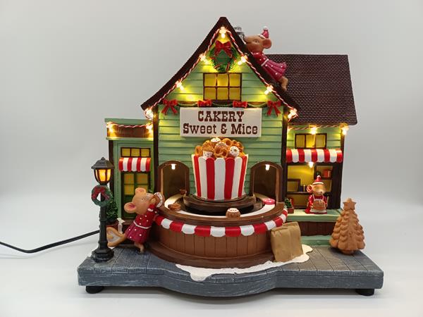 ΧΡΙΣΤΟΥΓΕΝΝΙΑΤΙΚΟ ΣΠΙΤΑΚΙ, ΜΕ ΠΟΝΤΙΚΑΚΙΑ, ΜΕ ΜΕΤΑΣΧΗΜΑΤΙΣΤΗ, ΜΕ ΜΟΥΣΙΚΗ ΚΑΙ ΚΙΝΗΣΗ, 25x17.7x24.5cm