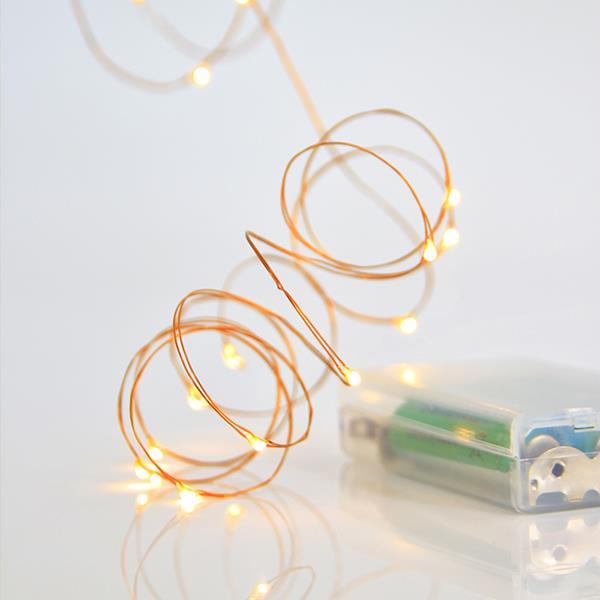 ΣΕΙΡΑ, 20 MINI LED, ΜΠΑΤΑΡΙΑΣ 3xAA, ΜΠΡΟΝΖΕ ΧΑΛΚΙΝΟ ΚΑΛΩΔΙΟ, ΘΕΡΜΟ ΛΕΥΚΟ LED ΑΝΑ 10cm, ΠΡΟΕΚΤΑΣΗ ΠΑΡΟΧΗΣ 10cm, IP20