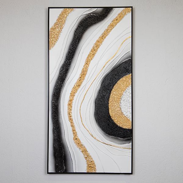 ΠΙΝΑΚΑΣ ΚΑΜΒΑΣ ΜΑΥΡΟΣ - ΧΡΥΣΟΣ - ΛΕΥΚΟΣ 62x4.5x122cm