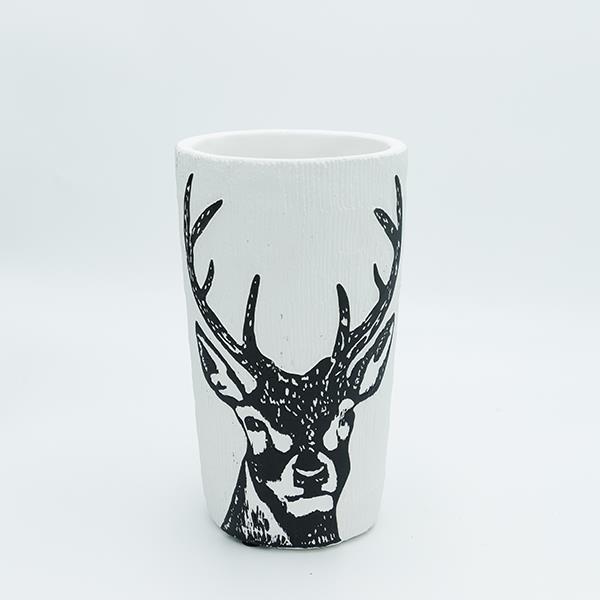 ΒΑΖΟ ΑΠΌ ΤΣΙΜΕΝΤΟ, ΜΕ ΤΑΡΑΝΔΟ, 11.5x11.5x20cm