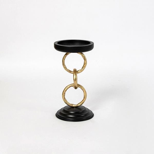 ΚΗΡΟΠΗΓΙΟ ΜΕΤΑΛΛΟ-ΞΥΛΟ ΜΑΥΡΟ-ΧΡΥΣΟ 12.5x12.5x24cm