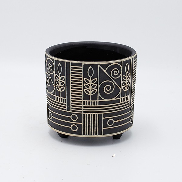 ΚΑΣΠΩ ΚΕΡΑΜΙΚΟ ΜΑΥΡΟ-ΜΠΕΖ 12x12x11.5cm