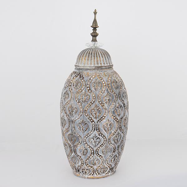 ΒΑΖΟ ΜΕ ΚΑΠΑΚΙ ΚΕΡΑΜΙΚΟ ΓΚΡΙ 15.5x20.5x47cm