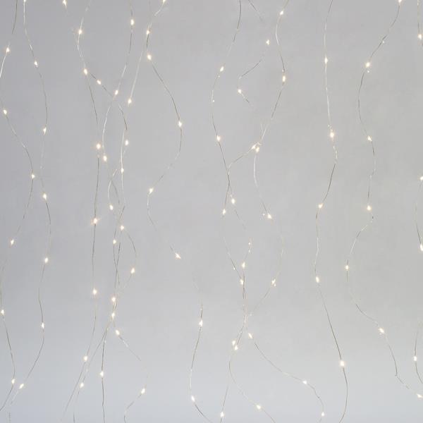 ΚΟΥΡΤΙΝΑ, 400 MINI LED, ΜΕΤΑΣΧΗΜΑΤΙΣΤΗ, ΑΣΗΜΙ ΧΑΛΚΙΝΟ ΚΑΛΩΔΙΟ, ΘΕΡΜΟ ΛΕΥΚΟ LED (H200 x W200cm, 16 ΣΕΙΡΕΣ x 25 LED), ΠΡΟΕΚΤΑΣΗ ΠΑΡΟΧΗΣ 5m, ΙΡ44