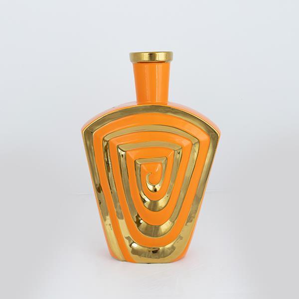 ΒΑΖΟ ΚΕΡΑΜΙΚΟ ΠΟΡΤΟΚΑΛΙ - ΧΡΥΣΟ 23.7x9.5x37.5cm