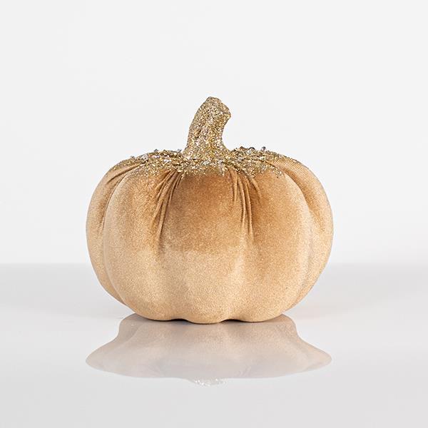 ΒΕΛΟΥΔΙΝΗ ΚΟΛΟΚΥΘΑ, MOKA, ΜΕ ΧΡΥΣΟ GLITTER, 20x16cm