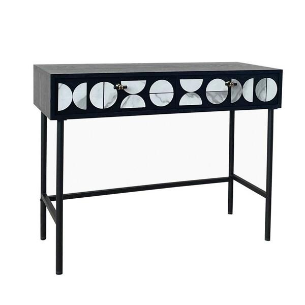 ΚΟΝΣΟΛΑ ΞΥΛΙΝΗ ΜΑΥΡΗ - ΛΕΥΚΗ 100x40x77cm